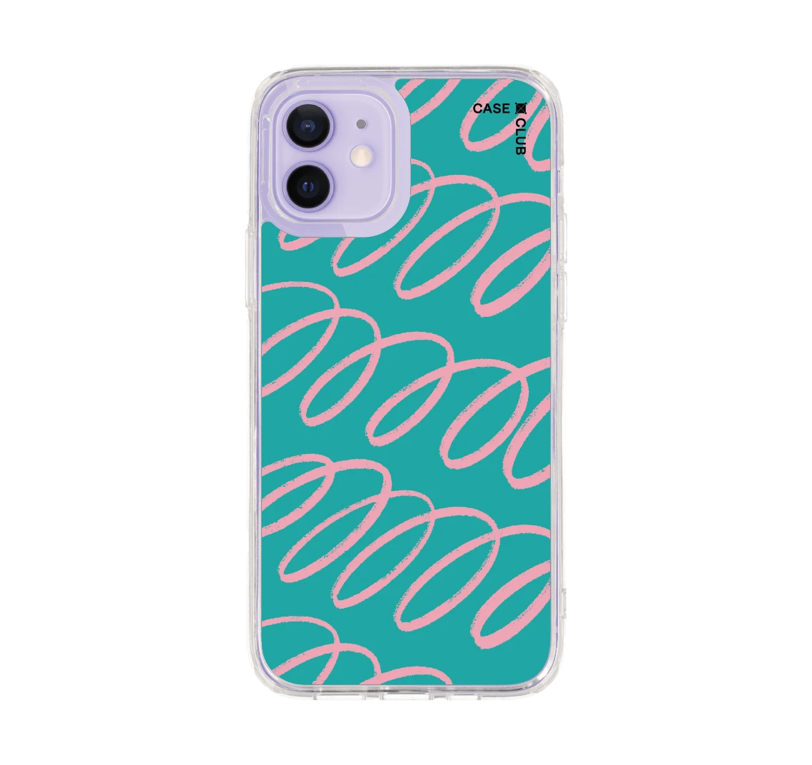 blue & pink curvy pattern